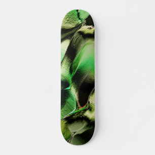 Esculpido de metal opaco, em verde e tom de creme skateboard