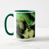 Esculpido de metal opaco, em verde e tom de creme tasse (Links)