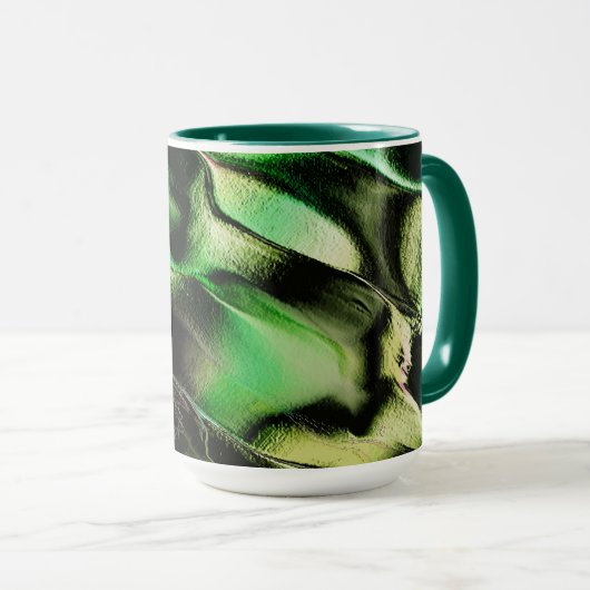 Esculpido de metal opaco, em verde e tom de creme tasse (VorderseiteRechts)