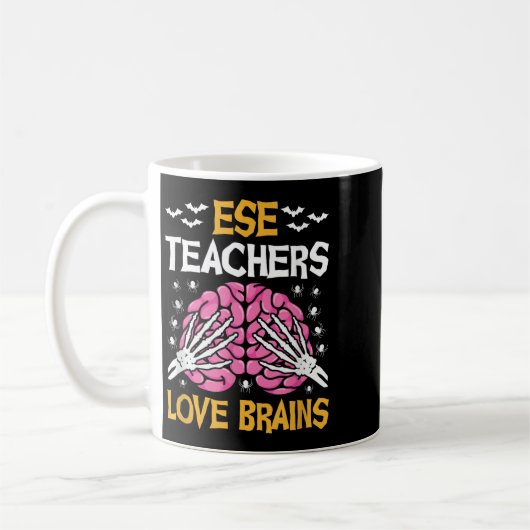 Ese Teacher Love Brains Funny Halloween School Kaffeetasse (Links)