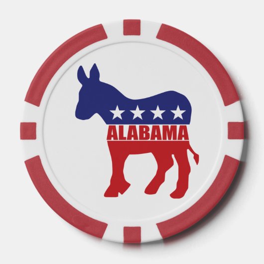 Esel Alabamas Demokrat Pokerchips (Vorderseite)