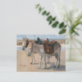 Esel am Strand Postkarte (Stehend Vorderseite)