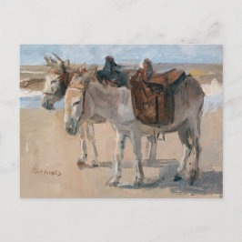 Esel am Strand Postkarte