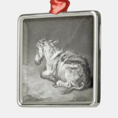 Esel an der Erholung Silbernes Ornament (Links)