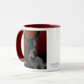 Esel auf dunkelrotem tasse (Vorderseite Links)