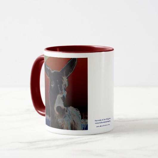 Esel auf dunkelrotem tasse (Vorderseite Links)