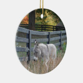 Esel auf einem Herbst-Gebiet Keramik Ornament (Rechts)
