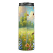 Esel auf einer Blumenwiese Thermosbecher (Rückseite)