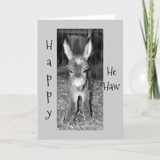 ESELBABY SAGT, DASS GLÜCKLICH "ER" GEBURTSTAG ZU KARTE Zazzle.de