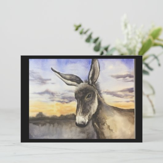Esel Dankeskarte (Stehend Vorderseite)