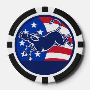 Esel-Demokraten-Flagge Pokerchips