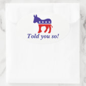 Esel der ovalen Autoaufkleber Demokraten "hat es d Ovaler Aufkleber (Tasche)