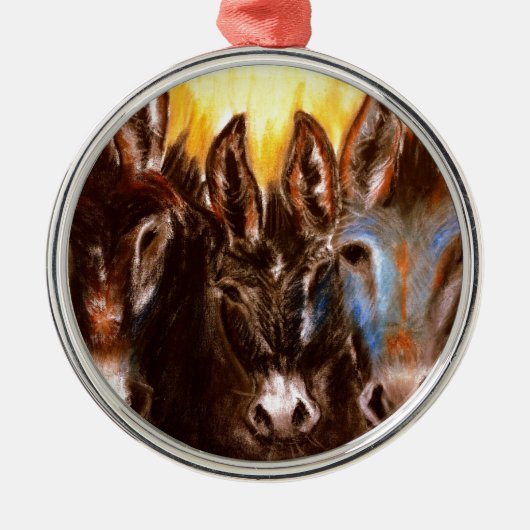 Esel des BLM Silbernes Ornament (Vorne)