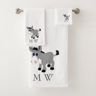 Esel Design Monogramm Badhandtuch Set