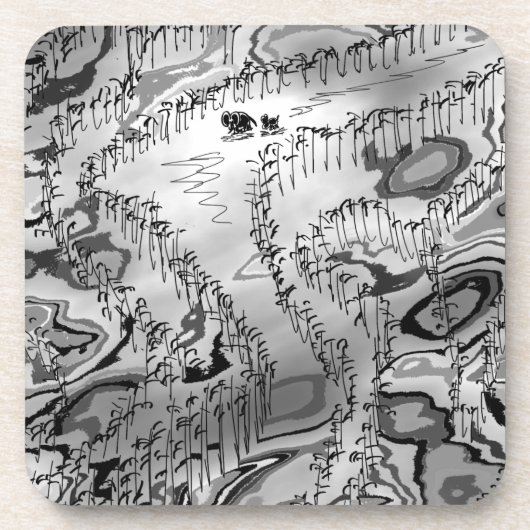 Esel, die durch abstrakte Schatten gehen Untersetzer (Vorderseite)