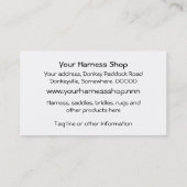 Esel, die in Geschirr gefahren werden Visitenkarte (Rückseite)