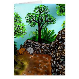 Esel entlang der Steinmauer