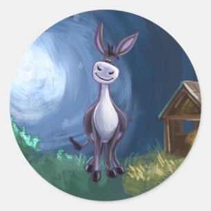 Esel-Geschenke u. Zusätze Runder Aufkleber