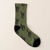 Esel-Gesichts-Briefmarken-Olive Socken (Links - Innen)