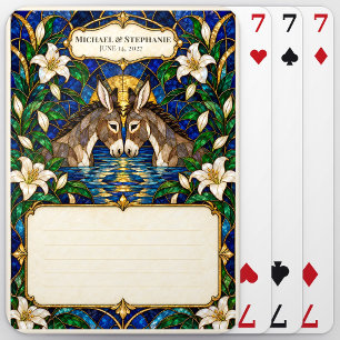 Esel-Hochzeitsgästebuch-Unterschriften-Deck Spielkarten