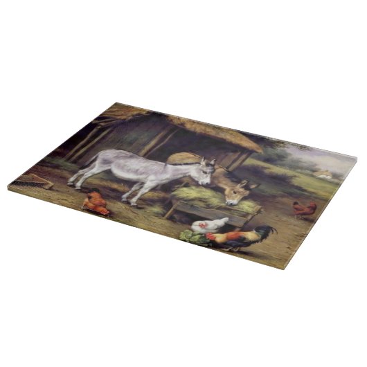 Esel-Huhn-Vieh-Malen Schneidebrett (Ecke)