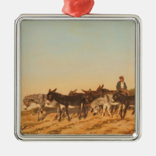Esel im Süden Frankreichs (von Eugène Burnand) Ornament Aus Metall