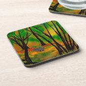 Esel in den Bäumen Getränkeuntersetzer (Linke Seite)