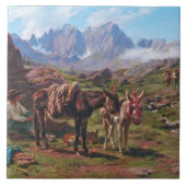 Esel in den Pyrenäen (Rosa Bonheur) Fliese (Vorderseite)