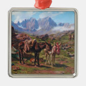 Esel in den Pyrenäen (Rosa Bonheur) Ornament Aus Metall (Vorne)