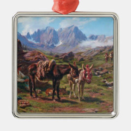 Esel in den Pyrenäen (Rosa Bonheur) Ornament Aus Metall