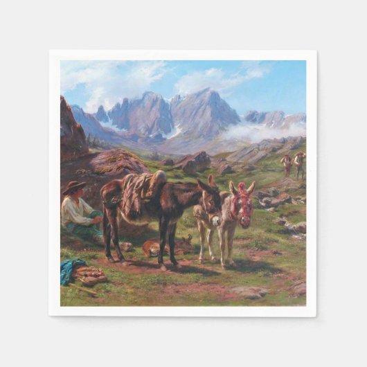 Esel in den Pyrenäen (Rosa Bonheur) Serviette (Vorderseite)