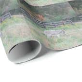 Esel in einem Herbstfeld. Geschenkpapier (Rolleneckpunkt)