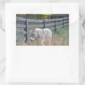 Esel in einem Herbstfeld Rechteckiger Aufkleber (Tasche)