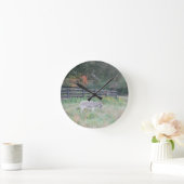 Esel in einem Herbstfeld. Runde Wanduhr (Zuhause)