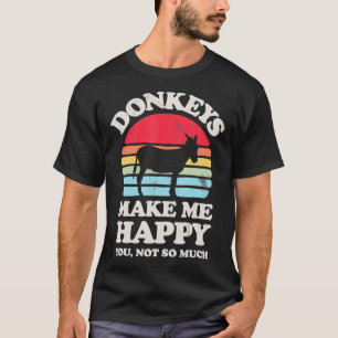 Esel machen mich glücklich Funny Donkey Retro Vint T-Shirt