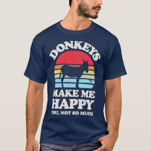 Esel machen mich glücklich Sonnenuntergang Retro f T-Shirt