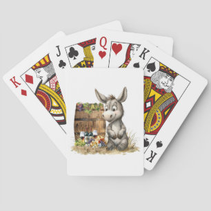 Esel mit Weinkarten Spielkarten