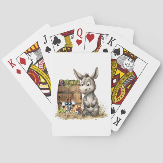 Esel mit Weinkarten Spielkarten (Rückseite)
