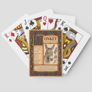 Esel, mittelalterliche Bestiarien-Kunst Spielkarten