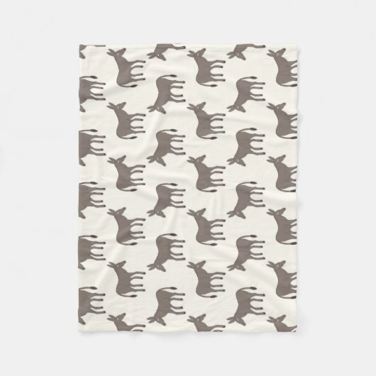 Esel Muster Fleecedecke (Vorderseite)