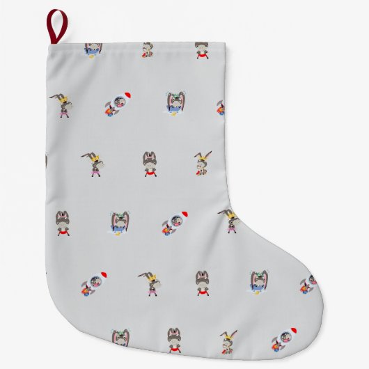 Esel-Muster-Weihnachtsstrumpf Großer Weihnachtsstrumpf (Vorderseite)