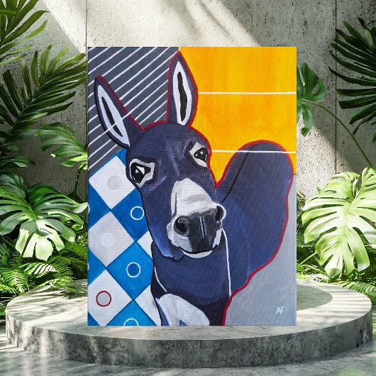 Esel Punch Gemälde von Alfred Fox Leinwanddruck