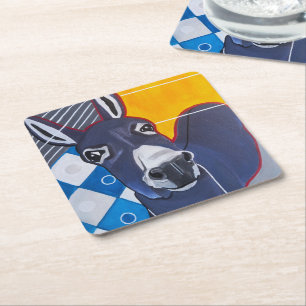 Esel Punch Gemälde von Alfred Fox Rechteckiger Pappuntersetzer