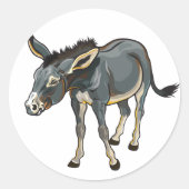 Esel Runder Aufkleber (Vorderseite)