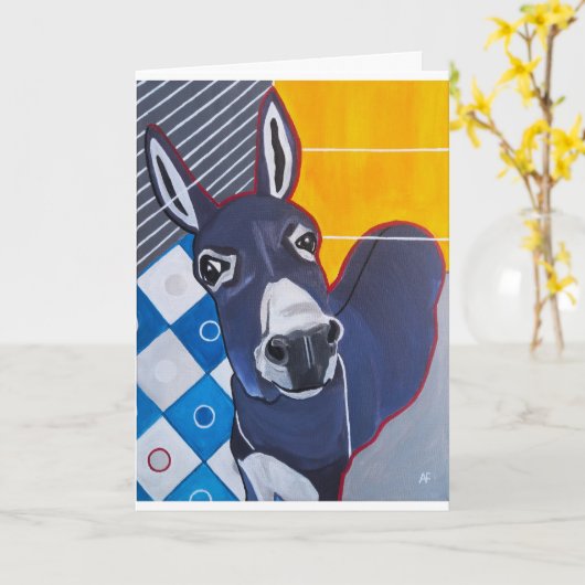 Esel schlägt Gemälde von Alfred Fox Karte (Gelbe Blume)