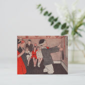 Esel Schwanz stecken Vintage Kinder Postkarte (Stehend Vorderseite)