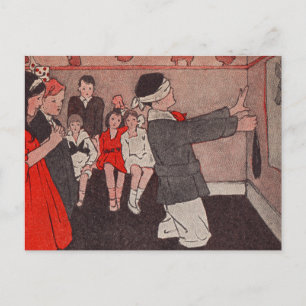 Esel Schwanz stecken Vintage Kinder Postkarte