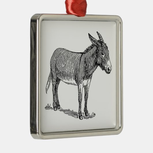 Esel Silbernes Ornament (Rechts)