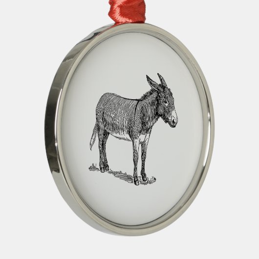 Esel Silbernes Ornament (Rechts)