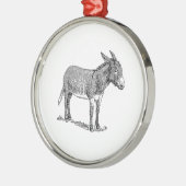 Esel Silbernes Ornament (Links)
